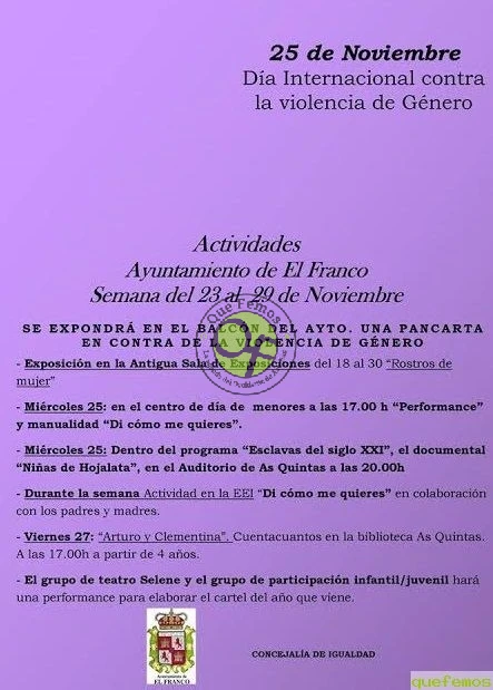 Día Internacional contra la Violencia de Género 2015 en El Franco