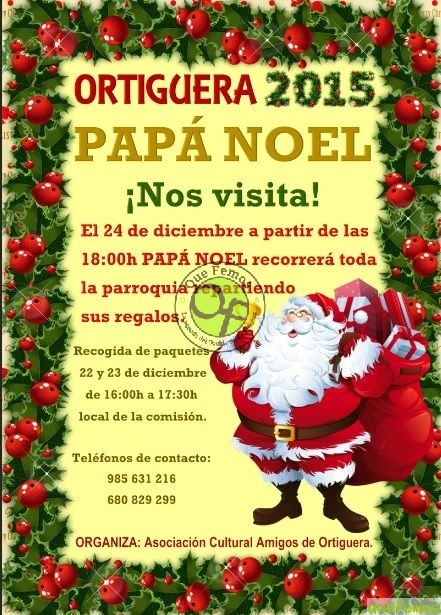 Papá Noel reparte regalos y magia en Ortiguera