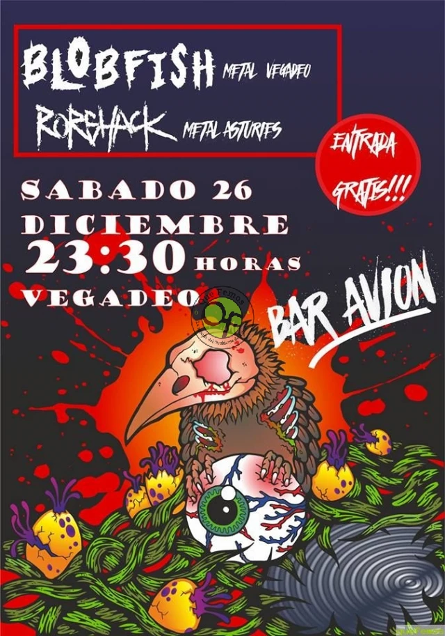 Concierto de Blobfish y Rorshack en el bar Avión de Vegadeo