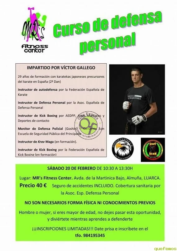 MR's Fitness Center organiza un Curso de Defensa Personal en Almuña