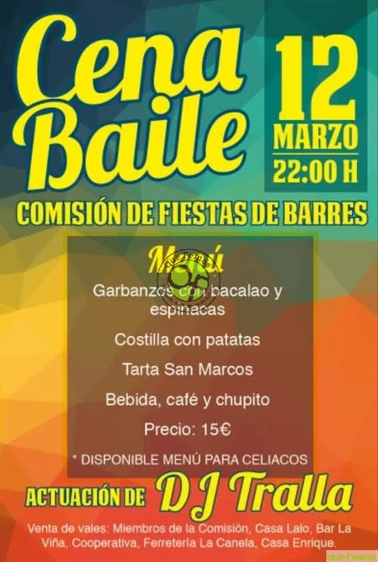 Cena-Baile en Barres: marzo 2016