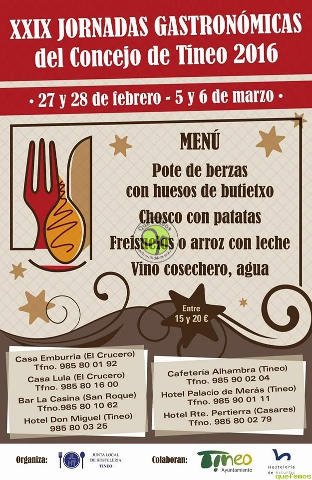 XXIX Jornadas Gastronómicas del Concejo de Tineo 2016