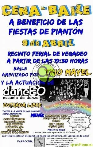 Cena-Baile pro Fiestas de Piantón 2016 en Vegadeo
