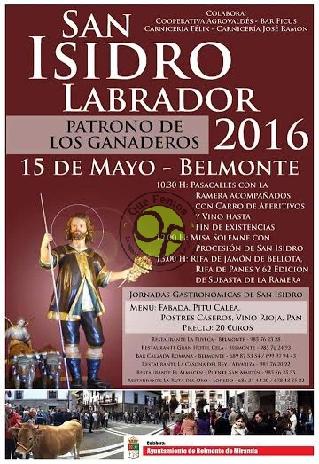 Fiesta de San Isidro Labrador 2016 en Belmonte de Miranda