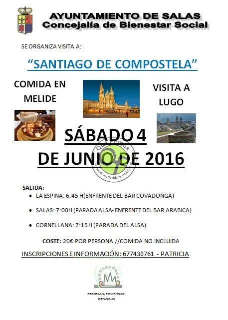 Salas organiza un viaje a Santiago y Lugo