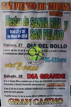 Fiestas de Santa Rita y San Pelayo 2016, en San Pelayo de Tahona