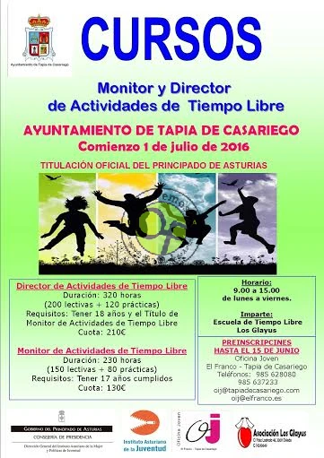 Cursos de Monitor y Director de Actividades de Tiempo Libre en Tapia: verano 2016