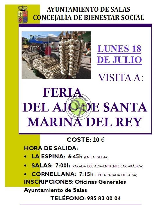 Salas visita la Feria del Ajo de Santa Marina del Rey 2016