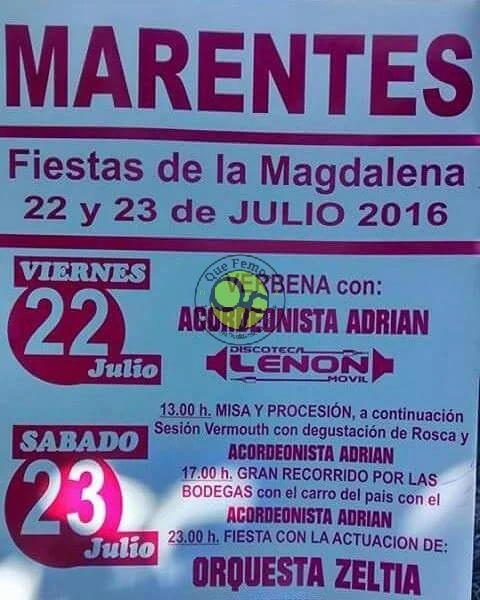 Fiestas de la Magdalena 2016 en Marentes