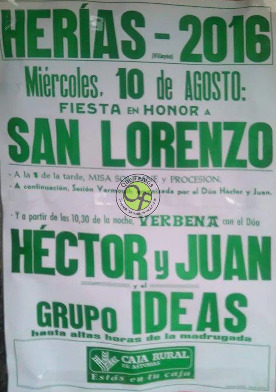 Fiesta de San Lorenzo 2016 en Herías