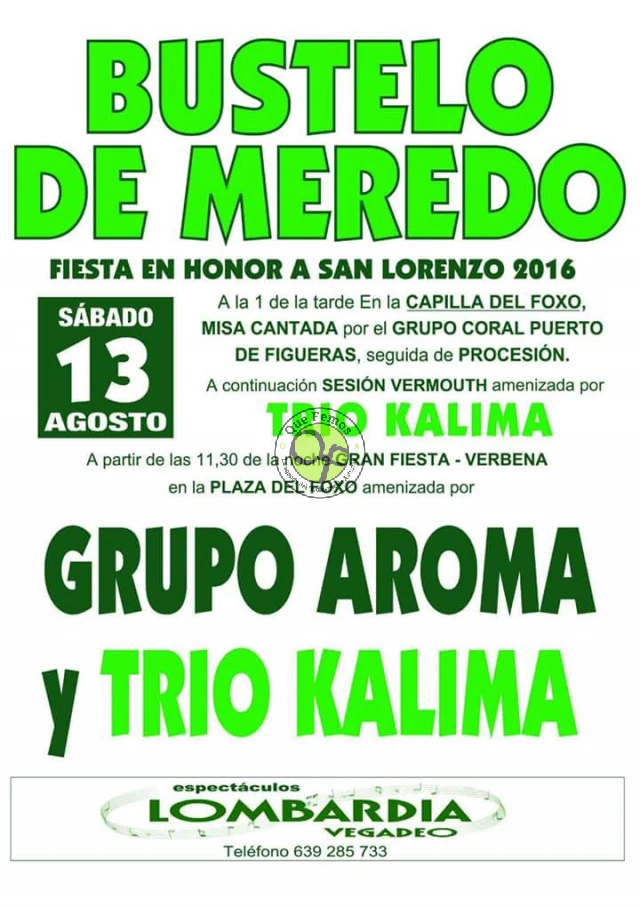 Fiesta de San Lorenzo 2016 en Bustelo de Meredo