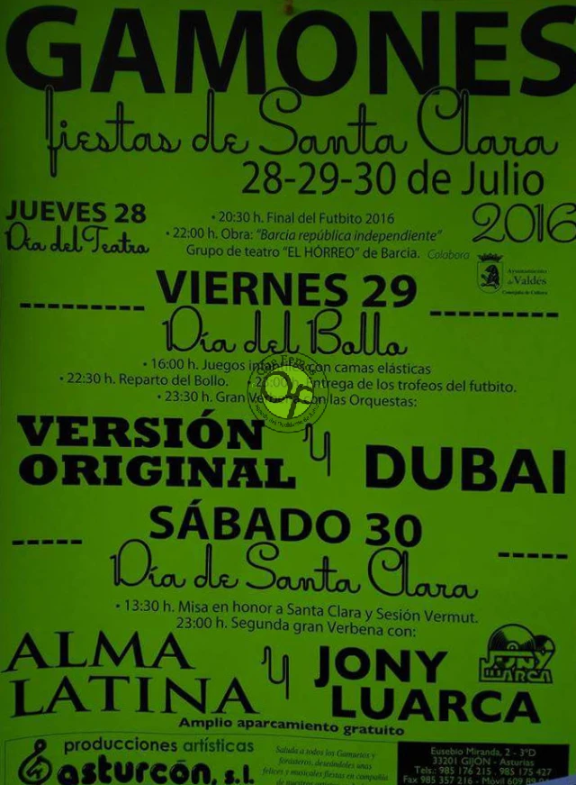 Fiestas de Santa Clara 2016 en Gamones