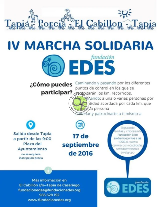 IV Marcha Solidaria de la Fundación Edes 2016