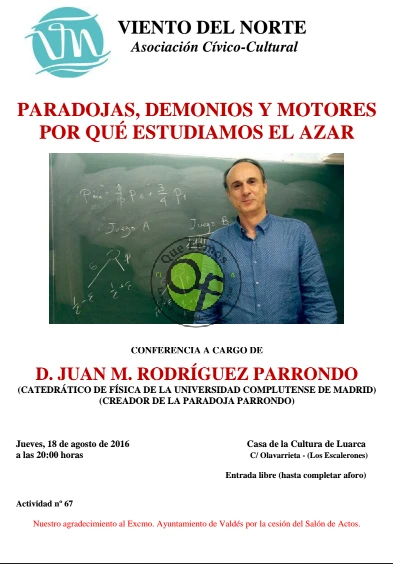Conferencia sobre la Paradoja Parrondo en Luarca