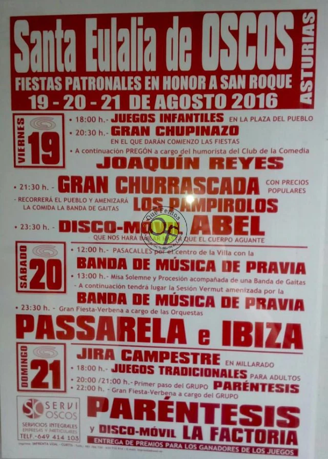 Fiestas de San Roque 2016 en Santalla de Oscos