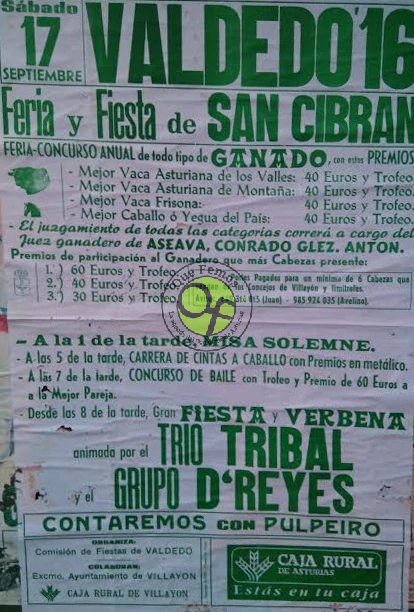 Feria y Fiesta de San Cibrán 2016 en Valdedo