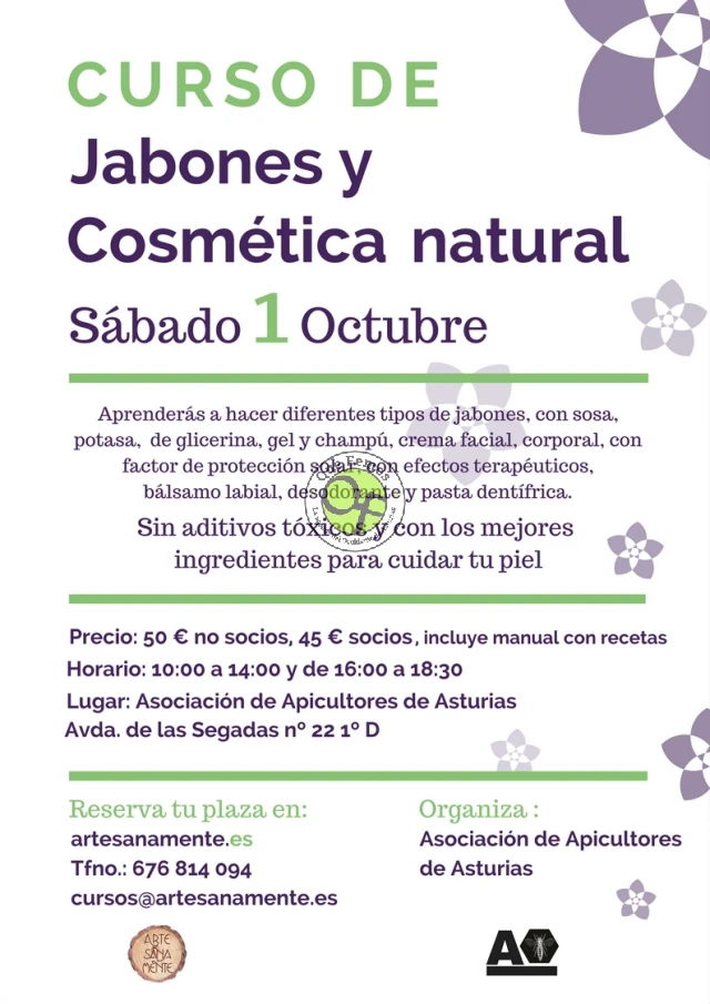 Artesanamente impartirá su curso de cosmética natural en Oviedo