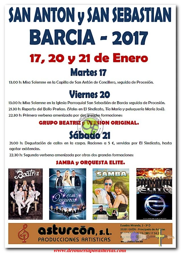 Fiestas de San Antón y San Sebastián 2017 en Barcia