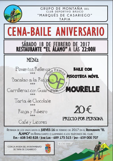Cena-baile Aniversario del Club Deportivo Marqués de Casariego