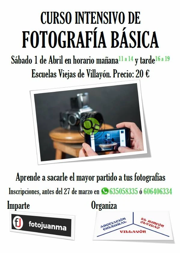 Curso intensivo de fotografía básica en Villayón