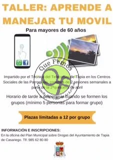 Taller en Tapia: Aprende a manejar tu móvil