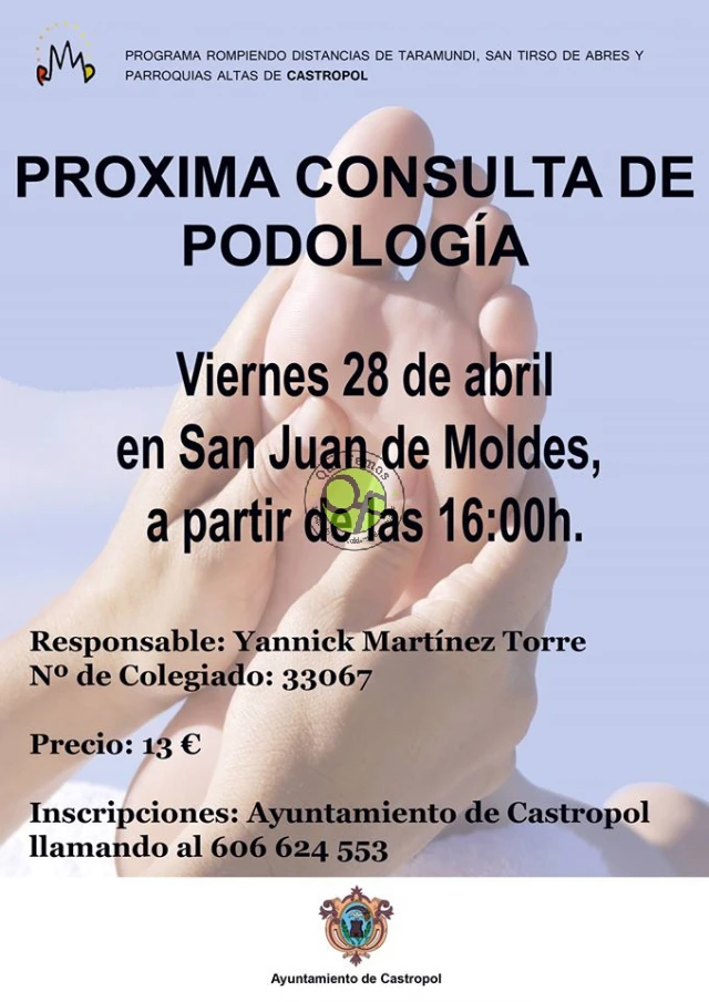 Consulta de Podología en San Juan de Moldes