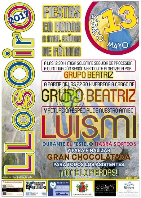 Fiesta de Nuestra Señora de Fátima 2017 en Llosoiro