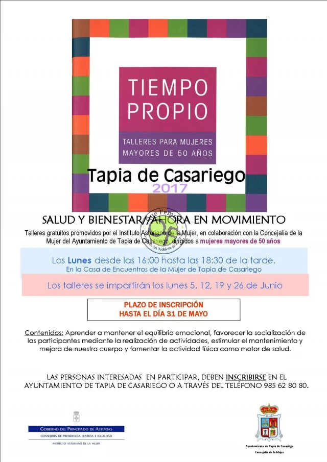 Taller de Tiempo Propio en Tapia de Casariego: junio 2017
