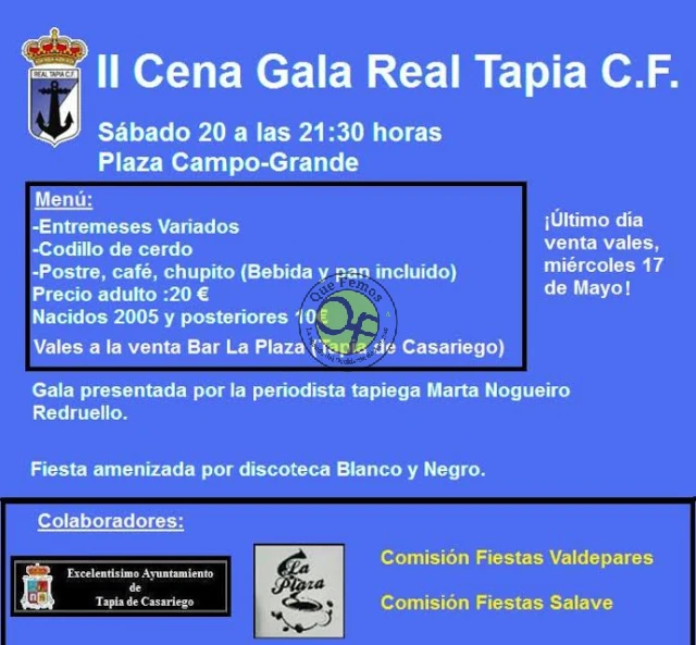 II Cena Gala Real Tapia C.F.