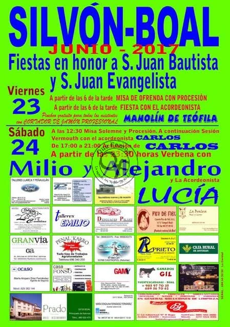 Fiestas de San Juan Bautista y San Juan Evangelista 2017 en Silvón