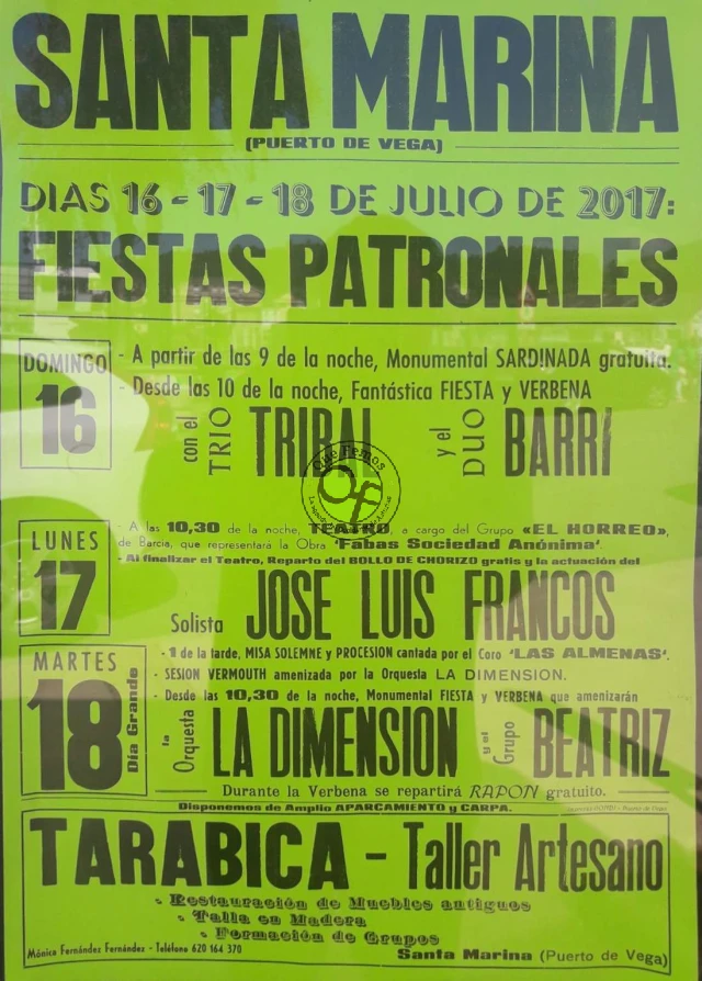 Fiestas de Santa Marina 2017 en Puerto de Vega