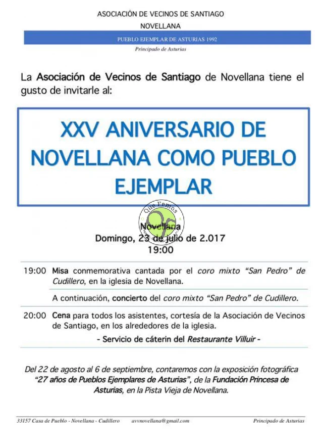 XXV Aniversario de Novellana como Pueblo Ejemplar
