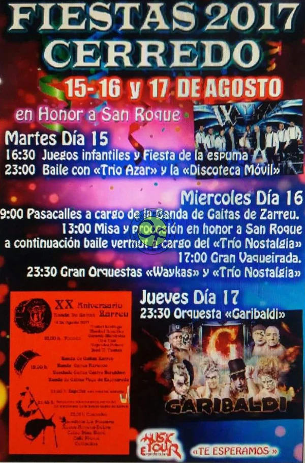 Fiestas de San Roque 2017 en Cerredo/Zarreu