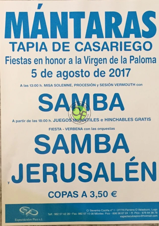 Fiestas de la Virgen de la Paloma 2017 en Mántaras