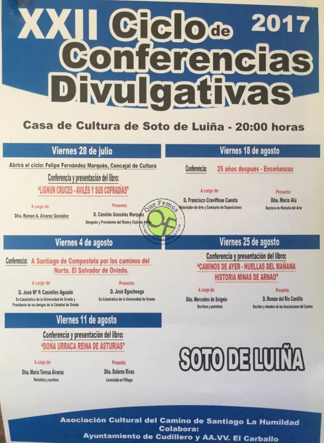 XXII Ciclo de conferencias divulgativas 2017 en Soto de Luiña