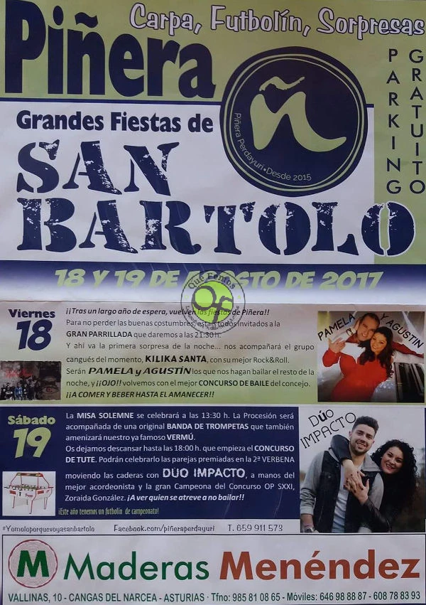 Fiestas de San Bartolo 2017 en Piñera