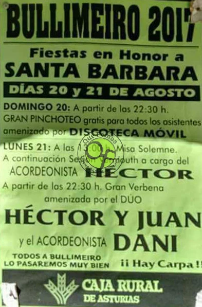 Fiestas de Santa Bárbara 2017 en Bullimeiro