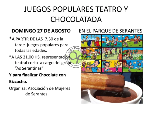 Juegos populares, teatro y chocolatada en Serantes