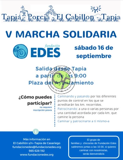 V Marcha Solidaria de la Fundación Edes 2017