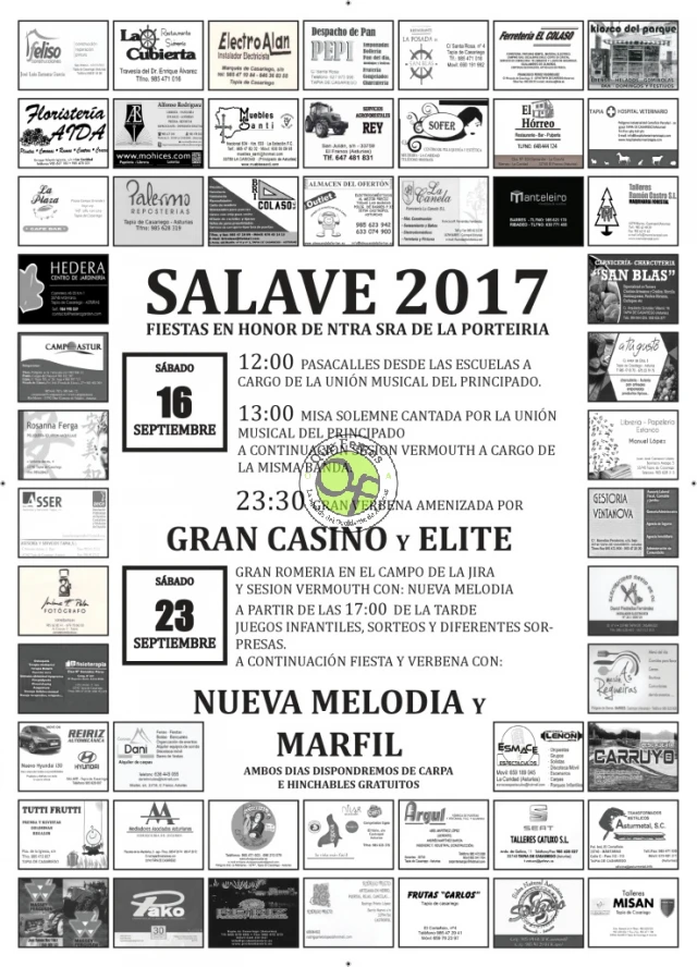 Fiestas de Nuestra Señora de La Porteiría 2017 en Salave