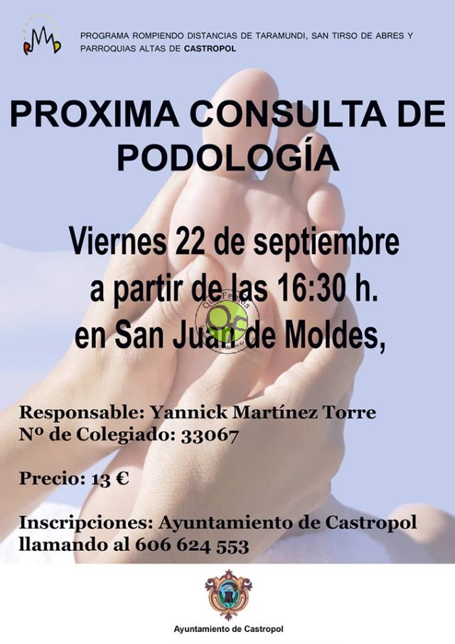 Consulta de Podología en San Juan de Moldes