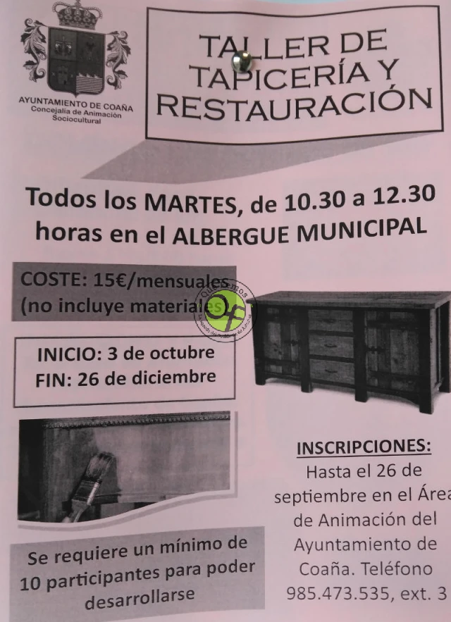 Taller de tapicería y restauración en Coaña