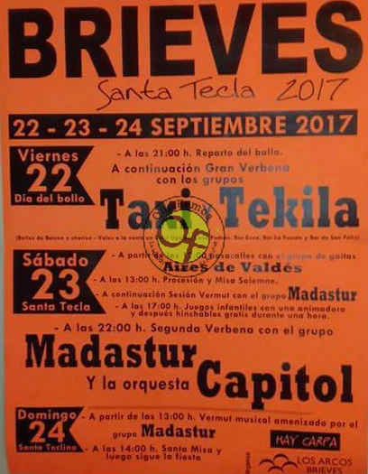 Fiestas de Santa Tecla 2017 en Brieves