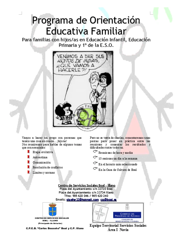 Programa de Orientación Educativa Familiar en Boal