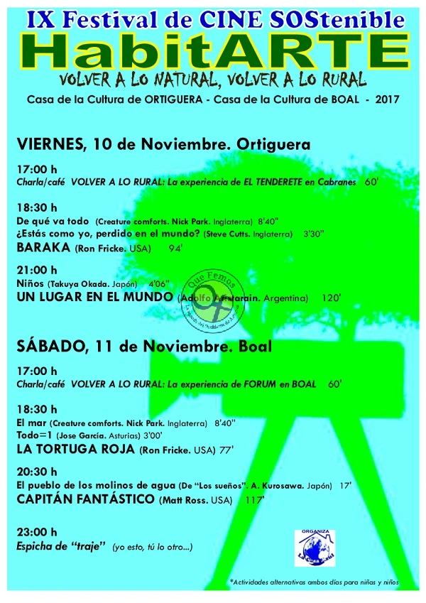 IX Festival de Cine SOStenible HabitARTE 2017 en Coaña y Boal
