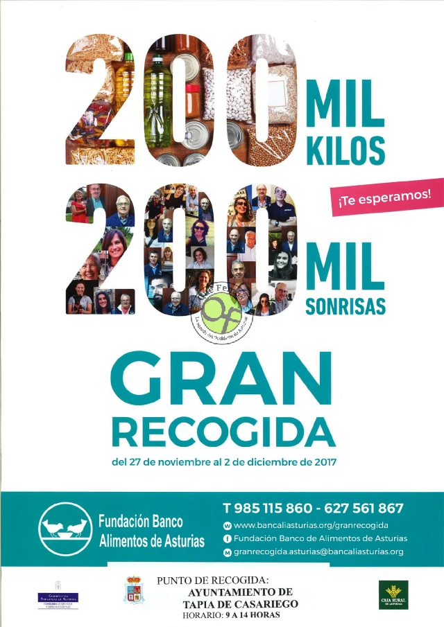Campaña de recogida de alimentos en Tapia “200 mil kilos 200 mil sonrisas “