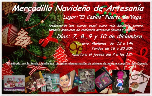 Mercadillo navideño de artesanía en Puerto de Vega