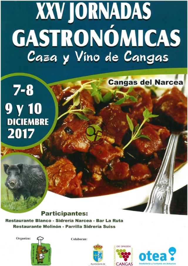 XXV Jornadas Gastronómicas Caza y Vino de Cangas 2017