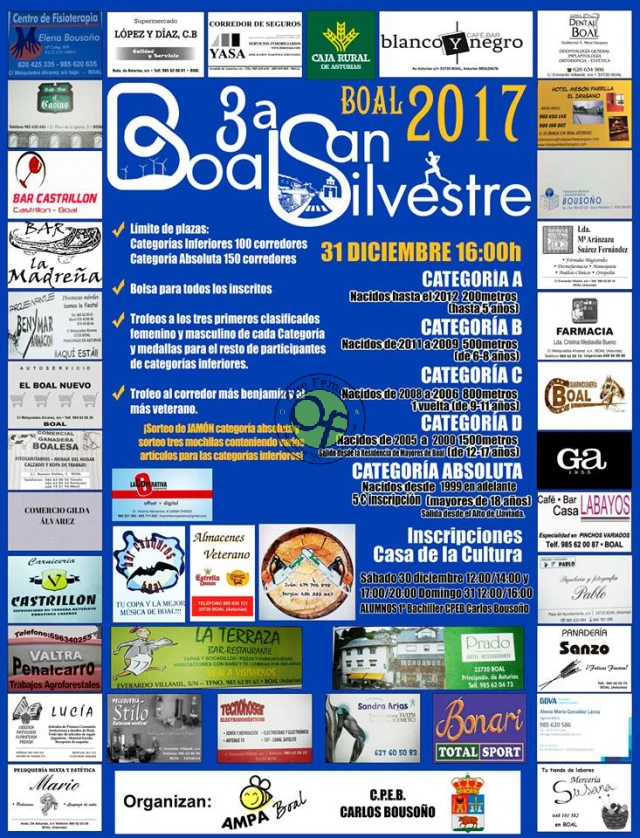3ª San Silvestre 2017 en Boal