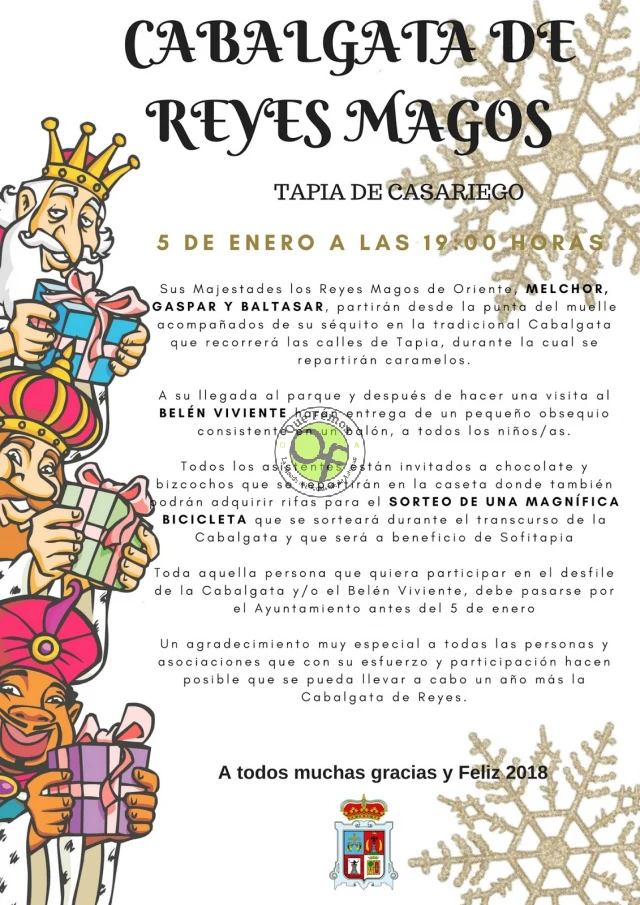 Cabalgata de los Reyes Magos 2018 en Tapia